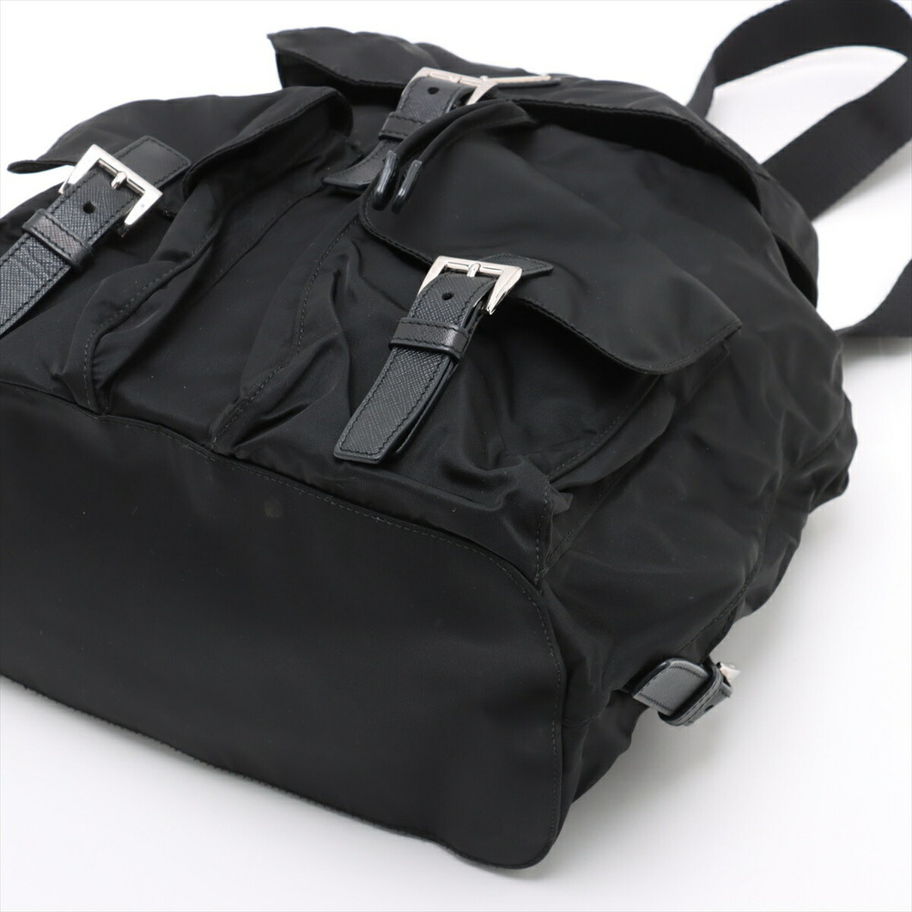Prada Tessuto Leather Nylon Backpack Rucksack Black - Picture 3 of 8